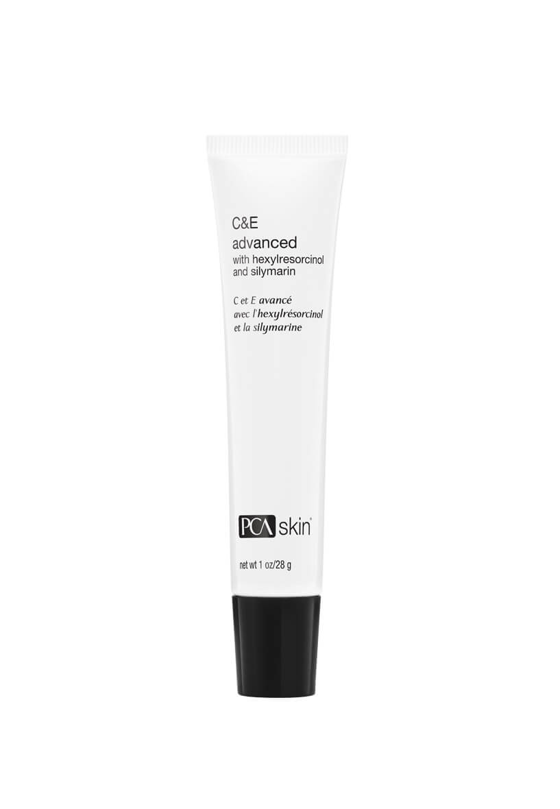 Tube of PCA SKIN C&E advanced with hexylresorcinol and silymarin